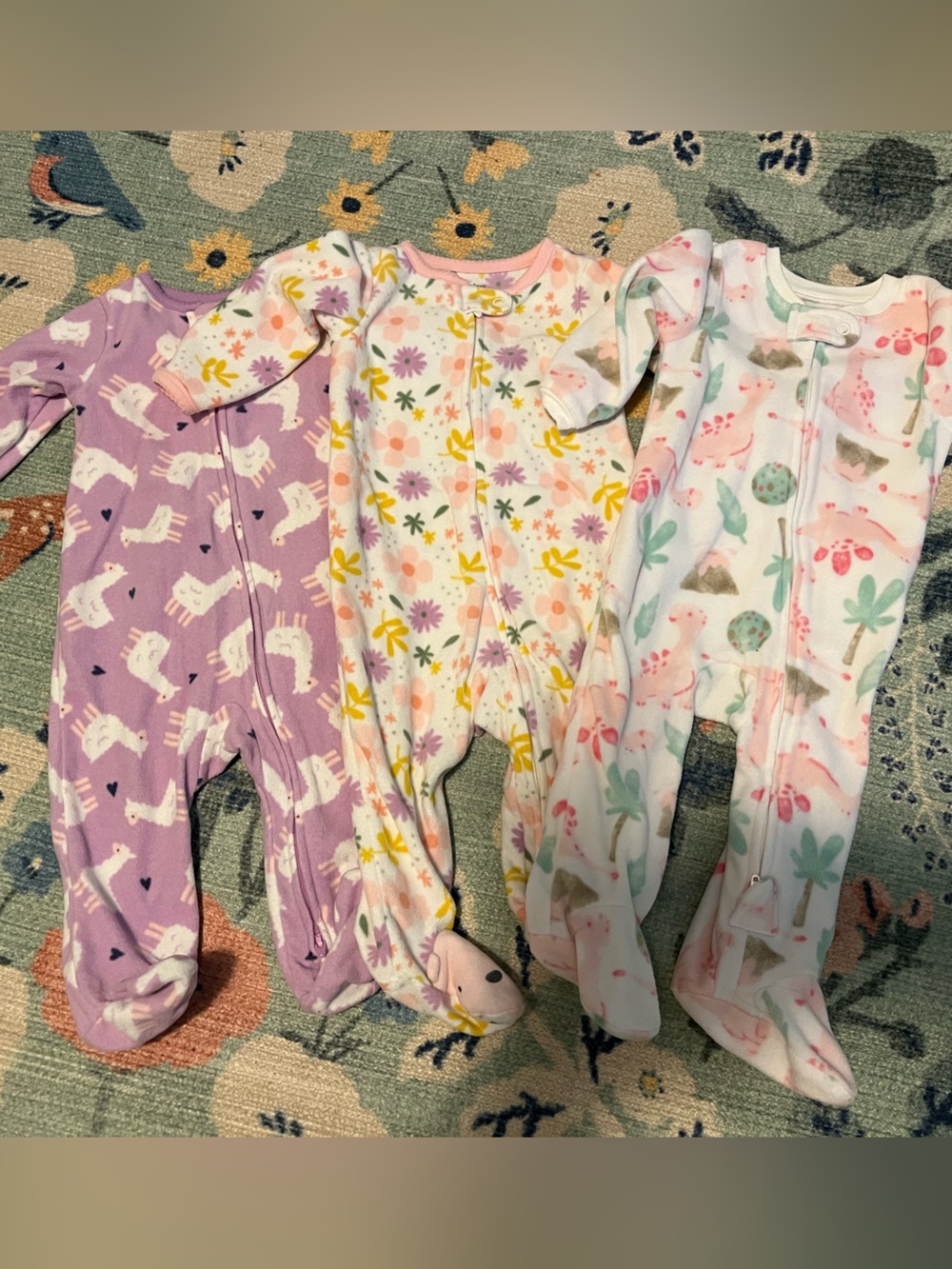 Baby Girl Fleece Footie Pajamas 3-6 Months